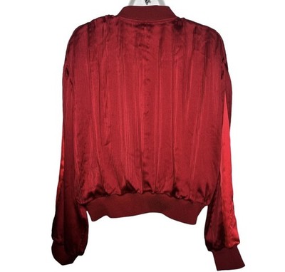 Golden by TNA Aritzia Bailor Track Jacket Red Pleated Satin Oversized S Street