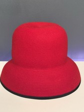 Liz Claiborne Vintage 100 Wool Dress Bucket Hat Women's One Size Red