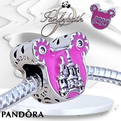 Pandora Disney Parks Mickey Mouse Sleeping Beauty Castle Pink
