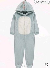 Age 7 WORLD BOOK DAY MintGreen Dinosaur Fluffy Fleece Hooded All In One COSTUME