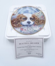 Danbury Mint Porcelain Cavalier King Charles Spaniel Plate Beautiful Dreamer