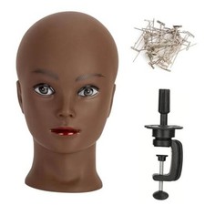 Bald Mannequin Head Brown Female Professional Cosmetology Training brown