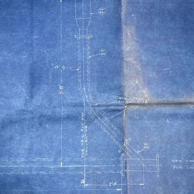 Vintage 1940s Civil Engineering Municipal Mechanical Industrial Blueprints 52x34