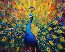 Natuyalo Peacock Paint by Numbers Kit for Adults - 16x20 inches, ART-02