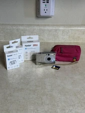 Canon PowerShot ELPH SD1000 7.1MP Digital Camera Silver w/2 Batteries & SD Card+