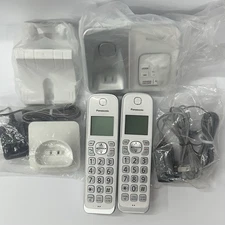 NEW Panasonic KX-TGD632W Cordless Phone System White, 2 Handsets Open Box