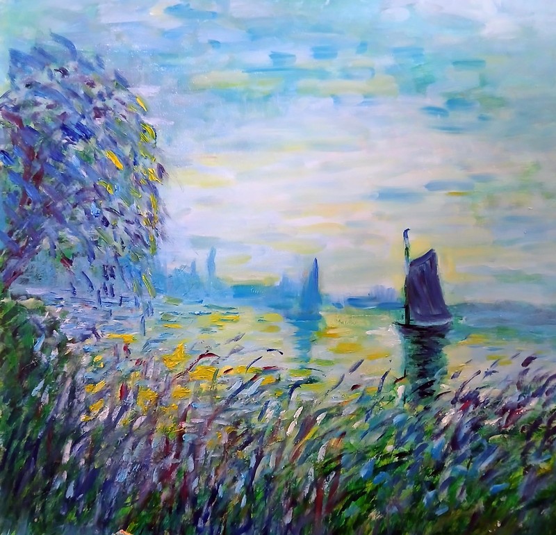 Impressionist Sailboat Painting – Wind & Water Series #4 – Original Oil Seascape