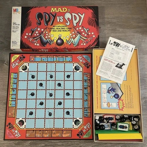 Vintage 1986 Milton Bradley Spy Vs Spy Board Game Mad Magazine Complete
