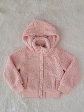 Jou Jou Pink Sherpa Hoodie Jacket, Snap Closure Girls Size Medium 10