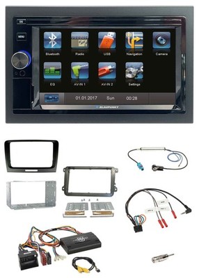 Blaupunkt 2DIN Bluetooth TMC USB Lenkrad SD Navigation für Skoda Superb 08-15 40