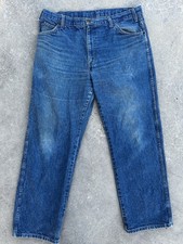Dickies Jeans Mens 38x30 Blue Denim Straight Leg Workwear Distressed 5 Pocket