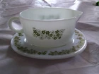 Vtg Pyrex Corning Corelle Crazy Daisy Gravy Boat & Saucer Plate Spring Blossom