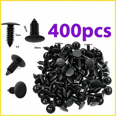 7mm 400PCS Plastic Rivets Bumper Clips Auto Car Hole Fastener Fender Push Pin
