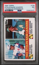 1984 TOPPS T.RAINES/R.HENDERSON #134 STOLEN BASE LEADERS PSA 7