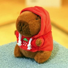 1pc Cute Capybara Plush Keychain Hoodie Wings Stuffed Toy 12cm Gift Doll - NEW