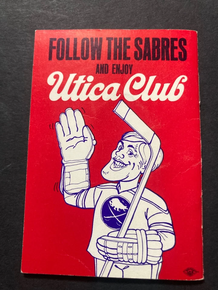 Calendario y tarjeta de puntuación de bolsillo Buffalo Sabres 1971-72 de colección Foto 3 de 4
