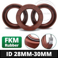 Oil Seal 28mm-30mm ID Rotary Shaft FKM Rubber Double Lip Stainless Steel Spring