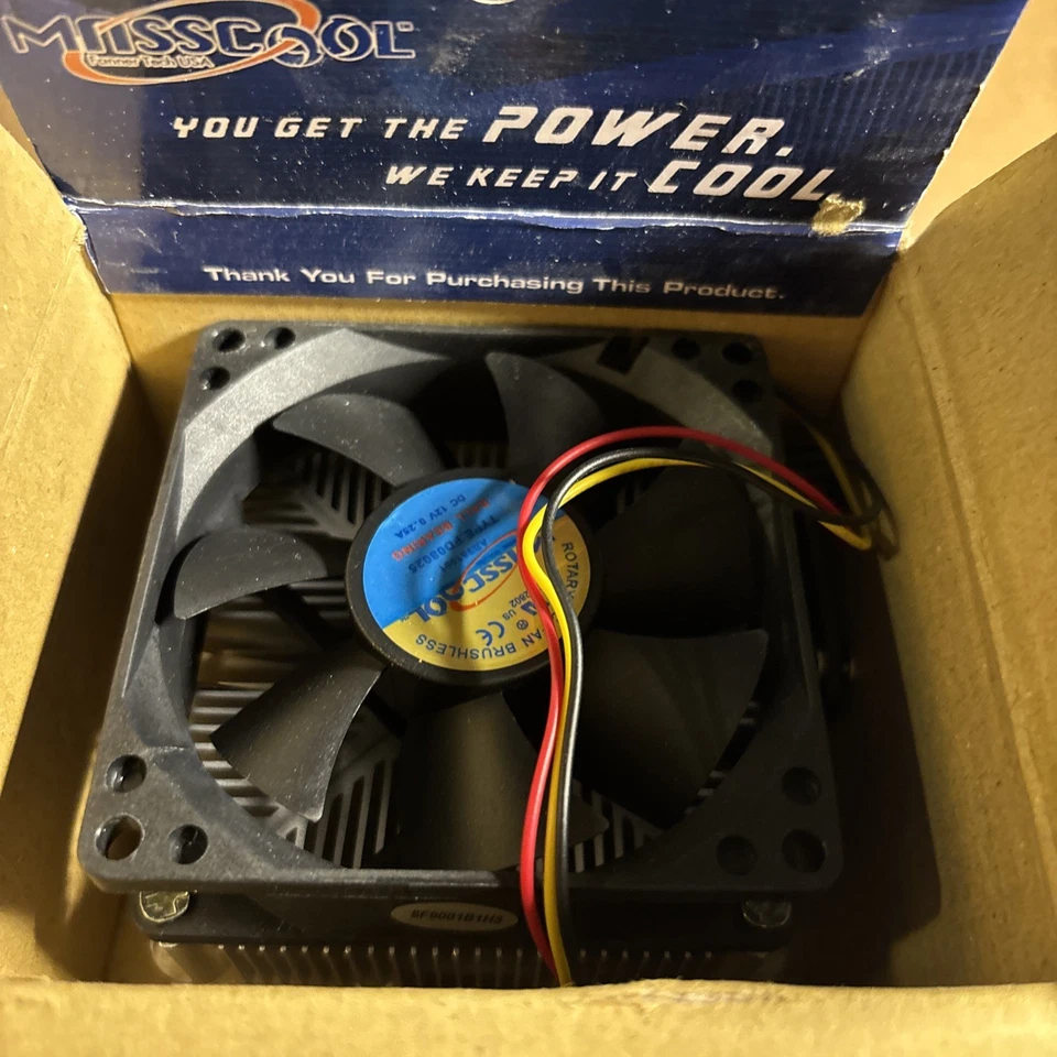 Masscool CPU Cooler Fan & Heatsink Socket 754/939/940 3-Pin Connector New - Image 4 of 4