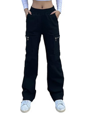 Stretch-Cargohose für Damen   Hoher Bund, ab...