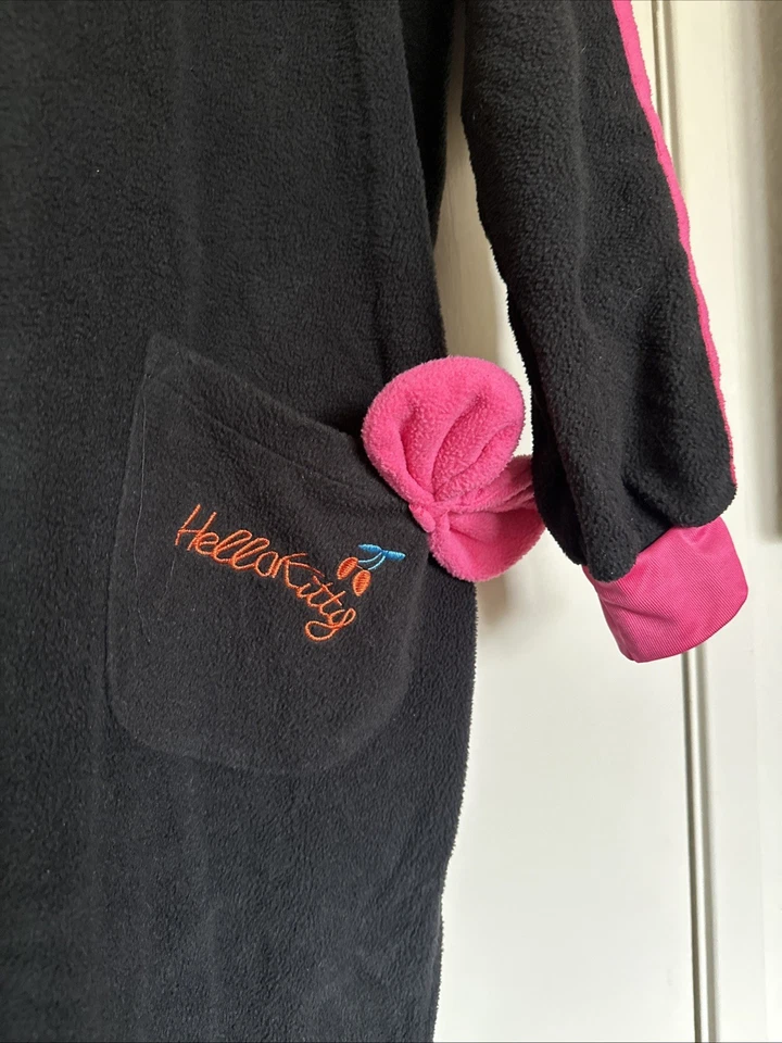 Hello Kitty Pink Black Hooded One Piece Pajamas  - Image 3 of 4