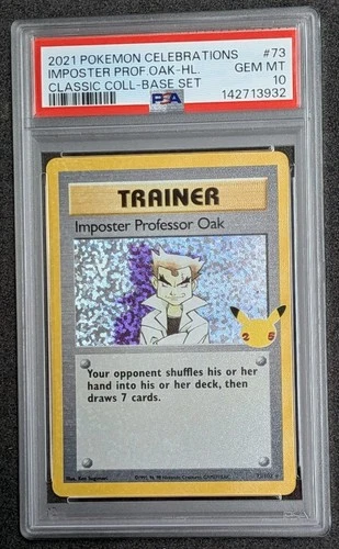 2021 POKEMON CELEBRATIONS CLASSIC COLL #73 IMPOSTER PROFESSOR OAK-HOLO PSA 10