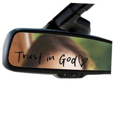 8 Pcs Trust In God Rearview Mirror Stickers, Trust in God Inspirational Black