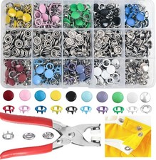 800PCS Metal Snap Button Kit 10 Colors  Hand Pliers Tool Press Stud Sewing DIY