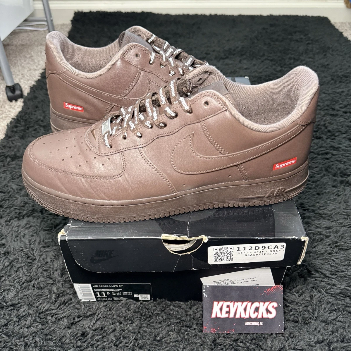 Nike Supreme x Air Force 1 Low Box Logo - Baroque Brown | eBay