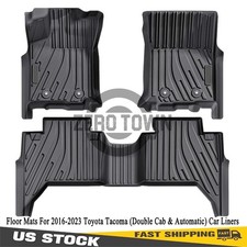Floor Mats Liner For 2016-2023 Toyota Tacoma Double Cab Automatic 4-Door TPE 3x