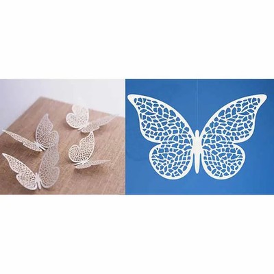 Perlweißer Schmetterling Hochzeit 8 x 5 cm 10 Stück 6415