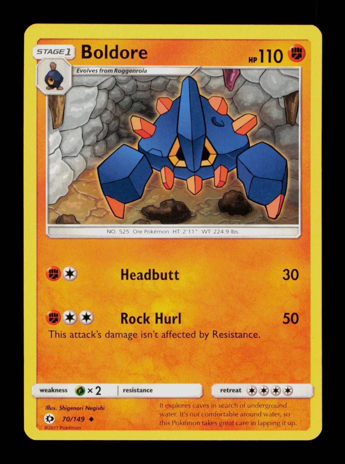 Boldore 70/149 Pokemon Sun&Moon Trading Card TC