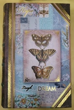 Punch Studio BUTTERFLIES Faux Book Keepsake Box 6.5" x 4.5" x 1.5" NEW Gold Gilt