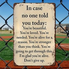 Inspirational Tin Metal Signs Home Décor 'No One Told You Today: You're Funny' M