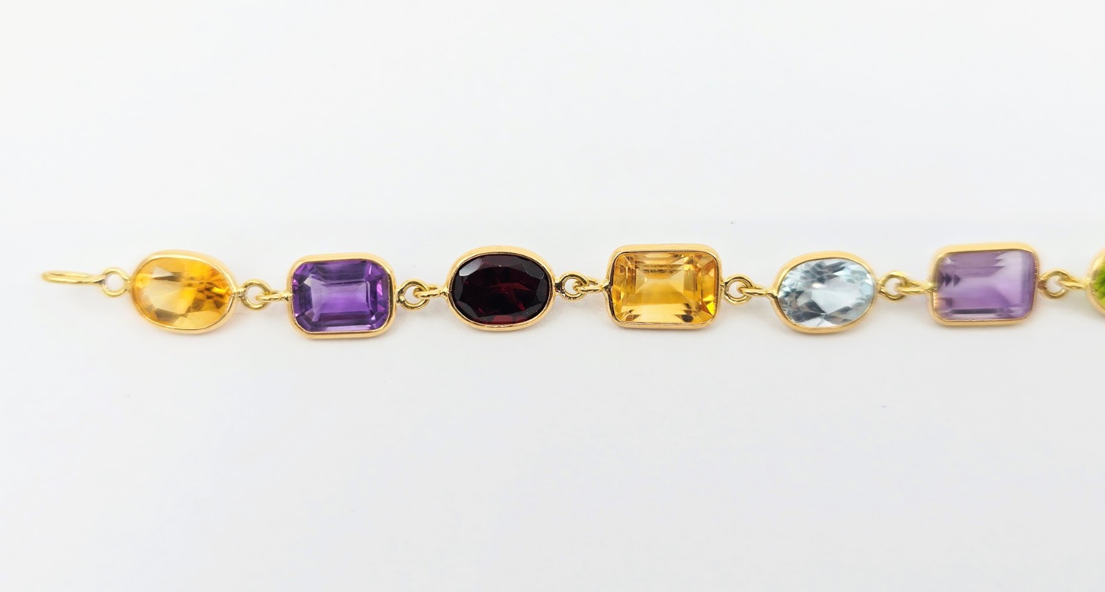 Unique 18K Solid Yellow Gold Multi Colored Gemsto… - image 7