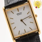 VINTAGE *N MINT* Seiko Tank V700-5K30 White Dial Quartz Men's Watch From JAPAN