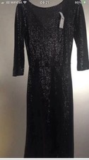 Tall ladies black sequins party dress size 8 New RRP £35