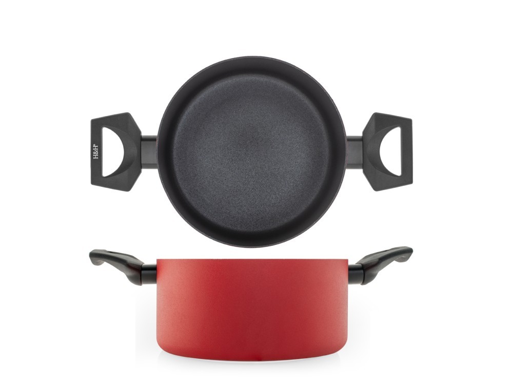 H&h Casserole 2 Handles Flame With Non-Stick Pfluon cm.20