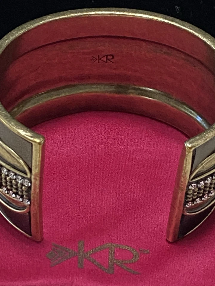 Brazalete ancho SILPADA KR Brass Co Together latón cristales de Swarovski KRB0005 Foto 3 de 4