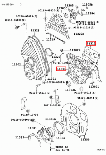 Genuine Hiace LXH22 LXH18 LXH12 LH184 5L 2L Timing Gear Cover Case w Gasket - Picture 14 of 20