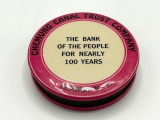 Chemung Canal Trust Company Celluloid Dime Bank Elmira N.Y.