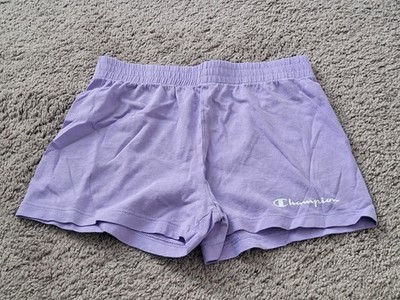 Girls Purple 100% Cotton Champion Shorts Size Lg