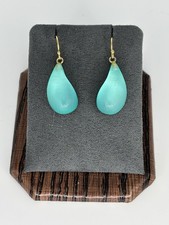 Alexis Bittar Lucite Teardrop Water-drop Earrings Turquoise Blue Green
