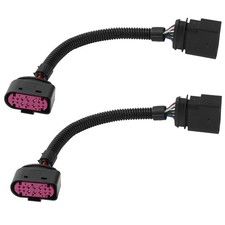 2Pcs 10 to 14 Pin Xenon HID Headlamp Headlight Connector Adapter 1J0973737 Compa