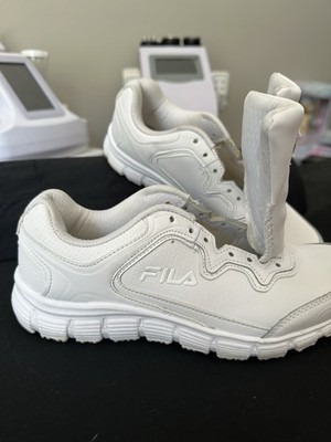 FILA Men s White Lace-Up Low Top Athletic Sneakers Memory Foam Rubber Outsole