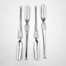 4x Lobster Pick Seafood Fork Shellfish Spoon HIC Hoffritz Stainless Japan 8"