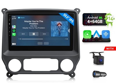 For Chevy Silverado 2014-2018 Android 14 4+64 10.1'' CarPlay Car Stereo GPS Radio