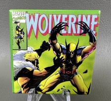Retro Marvel Wolverine Square Button Pin 1994 Made In The USA
