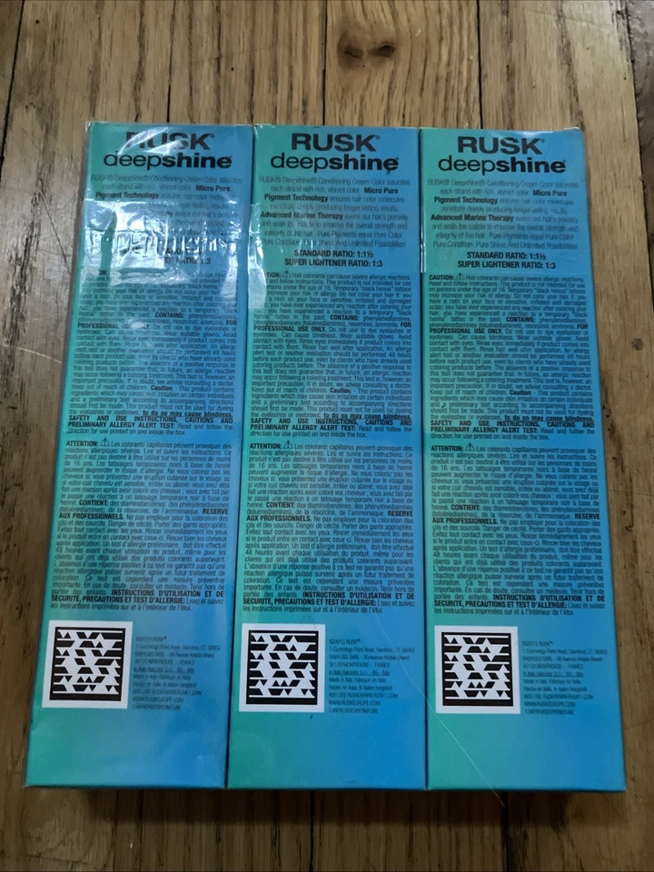 RUSK Paquete de 3 3,4 OZ Brillo Profundo Demi Crema Permanente Color de Cabello 7,66RR Rojo Rubio Foto 3 de 3