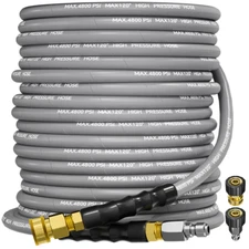 3/8" 4800PSI Pressure Washer Hose 75FT with Swivel Quick Connect Max 248°F