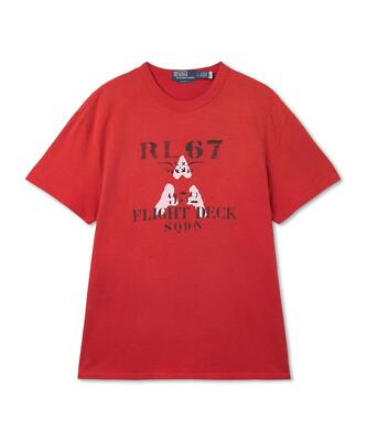 ★POLO RALPH LAUREN★ Classic fit jersey graphic t-shirt red Genuine Polo Ralph Lauren Classic Fit Jersey Graphic T